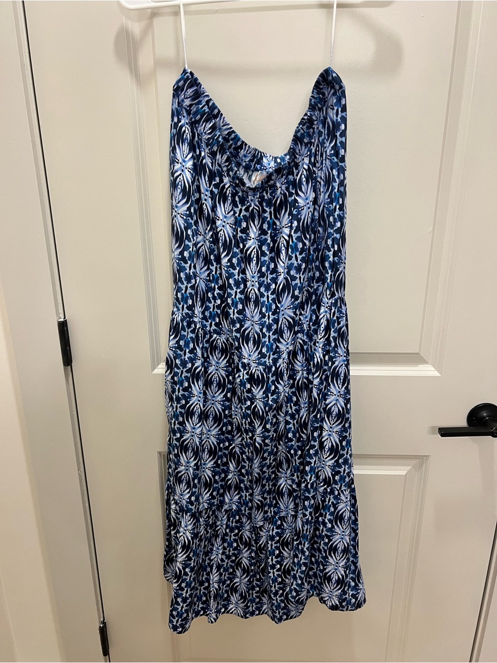 Blue Patterned Women's Maxi Skirt